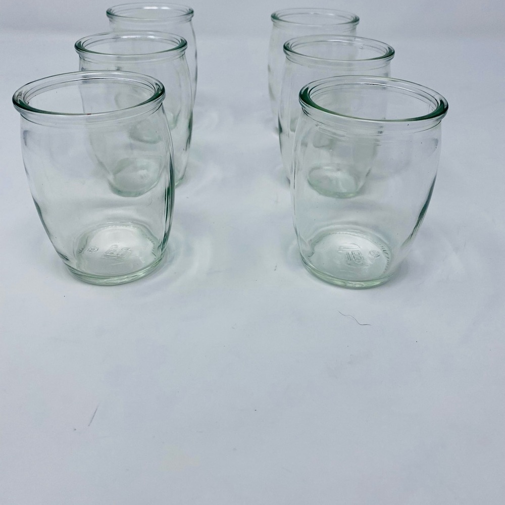 Set of 6 Mini Rounded Glass Jars